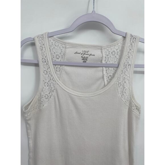 L.O.G.G Label of Graded Gods H&M White Open Knit Strap Tank Top Large - Picture 4 of 10